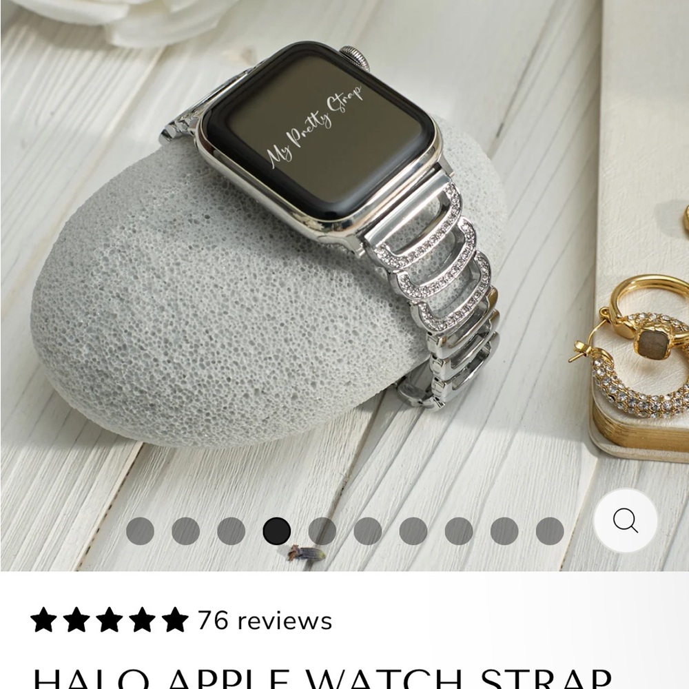 My Pretty Strap Silver Watch Strap with rhinestone for Women
